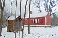 Charlestown, NH - Little Red Schoolhouse - Back - Winter